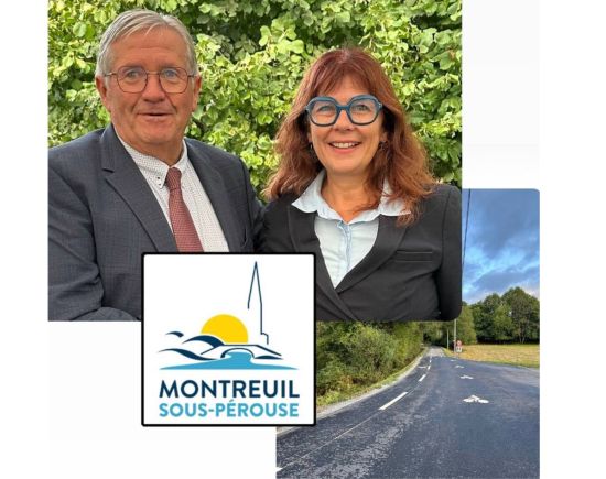 Christine LE NABOUR aux côtés de Louis MÉNAGER à Montreuil-sous-Pérouse pour inaugurer le Chaucidou